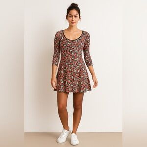 CATH KIDSTON London Floral Sleeved Skater Short Mini Dress 6